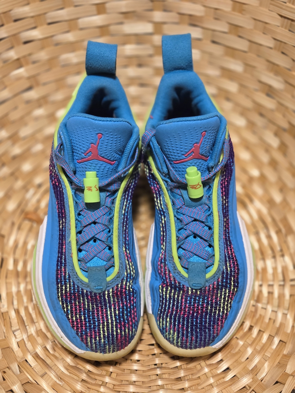 Jordan Kids' Blue Multi Sneaker - Lightweight Athletic Shoe Size 3.5